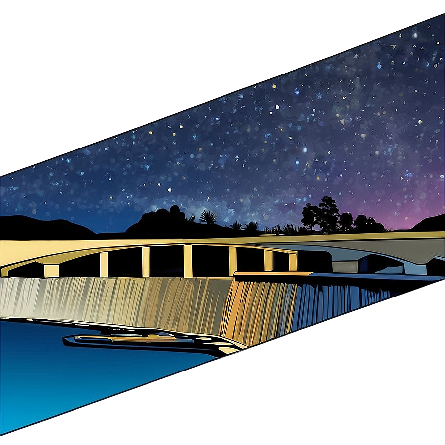 Dam Under Starry Night Sky Png 11 PNG Image