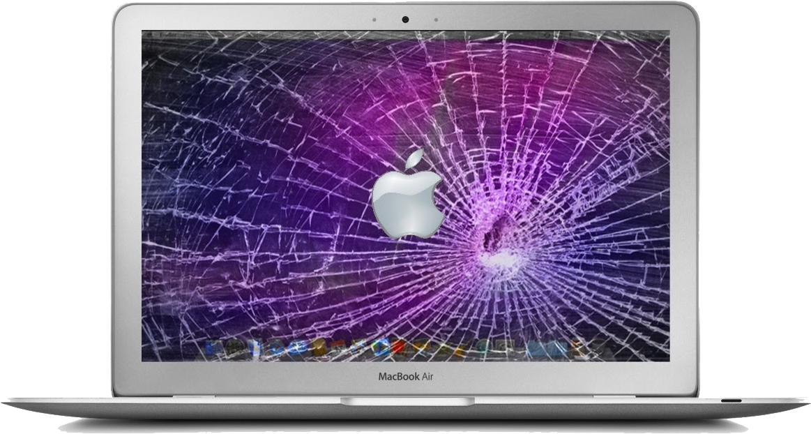 Damaged Mac Book Air Screen PNG Image