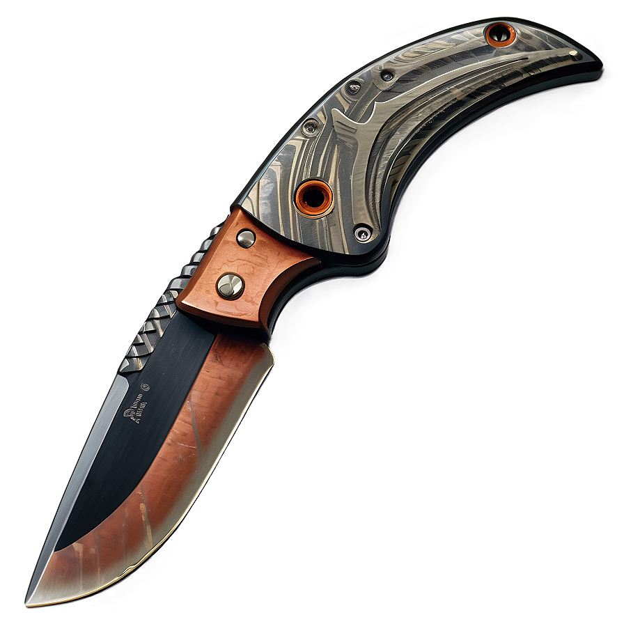 Damascus Steel Pocket Knife Png Tvf62 PNG Image