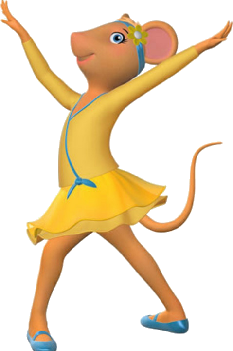 Dancing Mouse Character Yellow Dress PNG Image