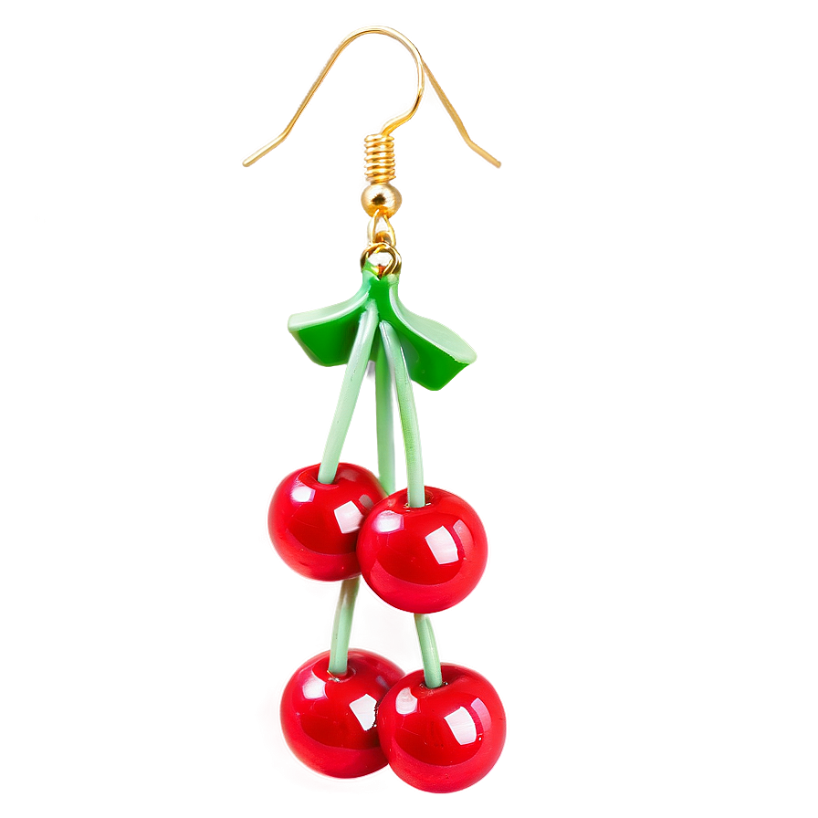 Dangling Cherry Earrings Png 05212024 PNG Image