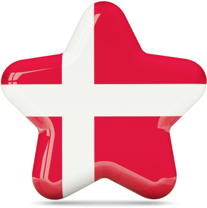 Danish_ Flag_ Star_ Shape PNG Image