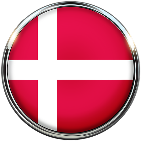 Danish National Flag Button PNG Image