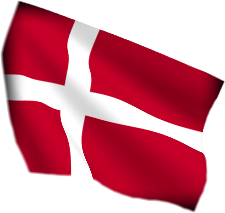 Danish National Flag Waving PNG Image