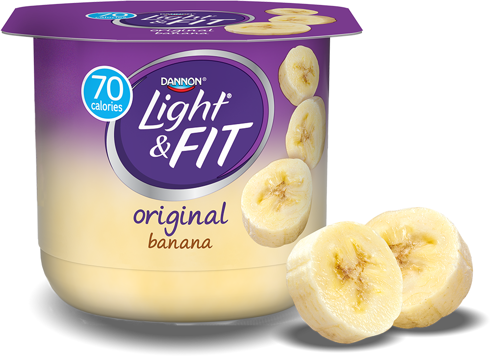 Dannon Lightand Fit Banana Yogurt PNG Image