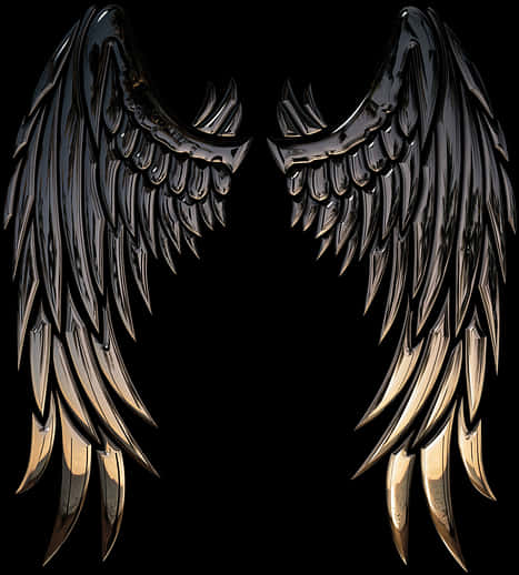 Dark Angel Wings Artwork PNG Image