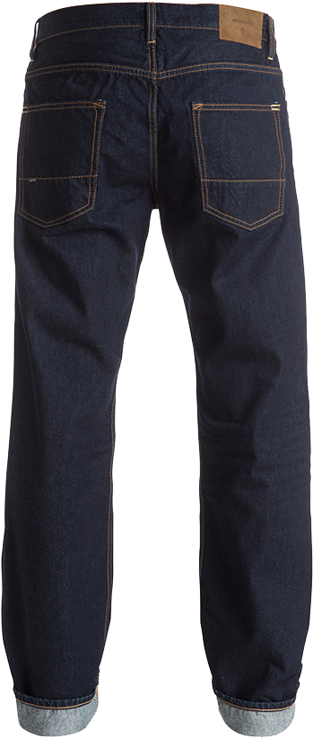 Dark Blue Denim Jeans Back View PNG Image