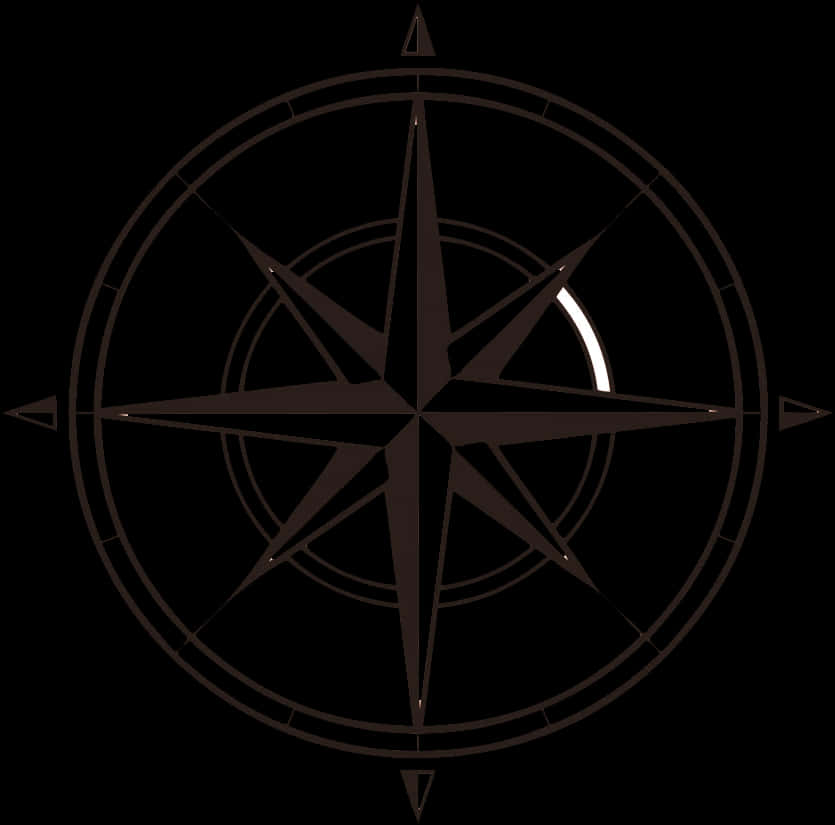 Dark Compass Rose Graphic PNG Image