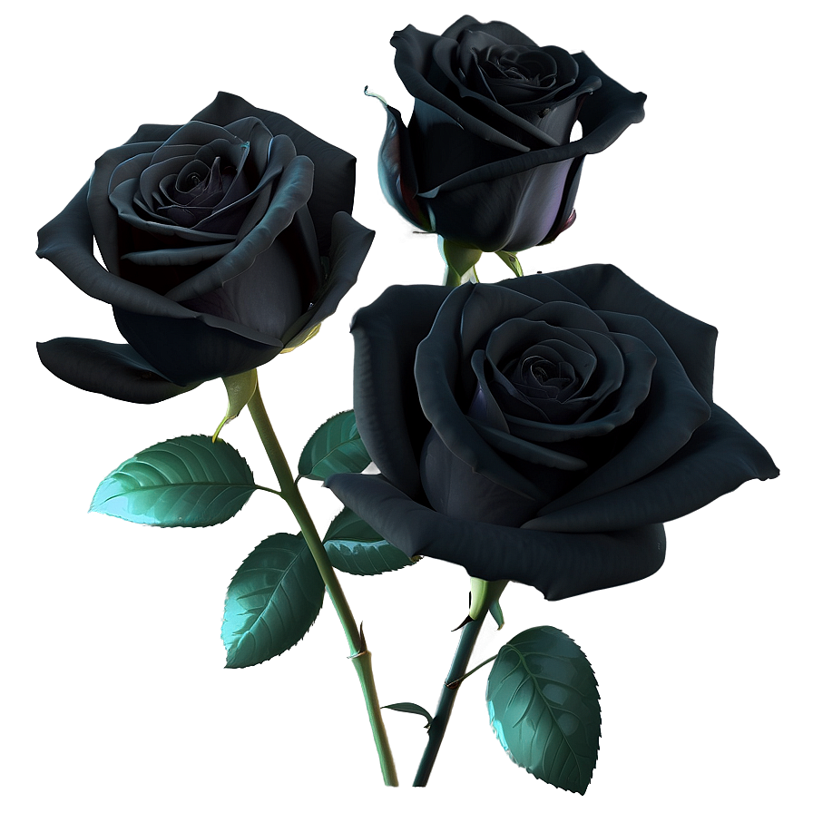 Dark Elegance Black Roses Png 06212024 PNG Image