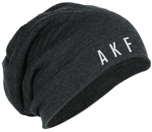 Dark Gray Beanie A K F Embroidery PNG Image