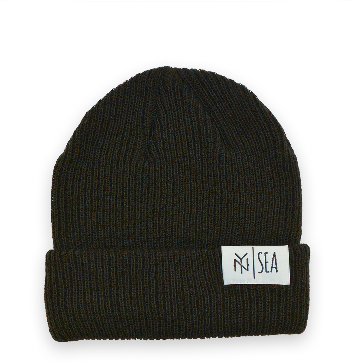 Dark Knit Beaniewith Logo Tag PNG Image