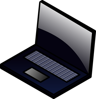 Dark Laptop Vector Illustration PNG Image