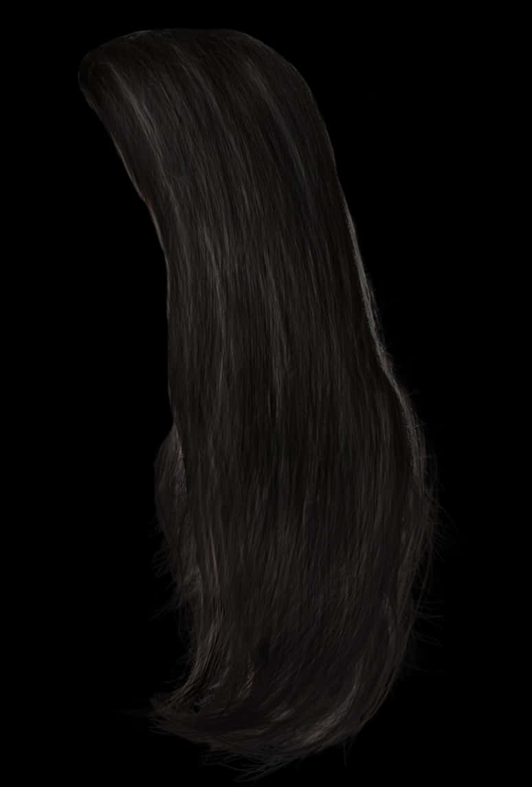 Dark Long Hair Silhouette PNG Image