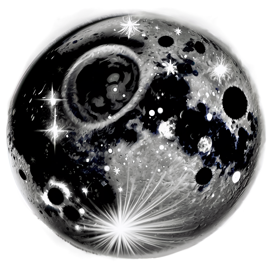 Dark Moon With Stars Png Bcp10 PNG Image