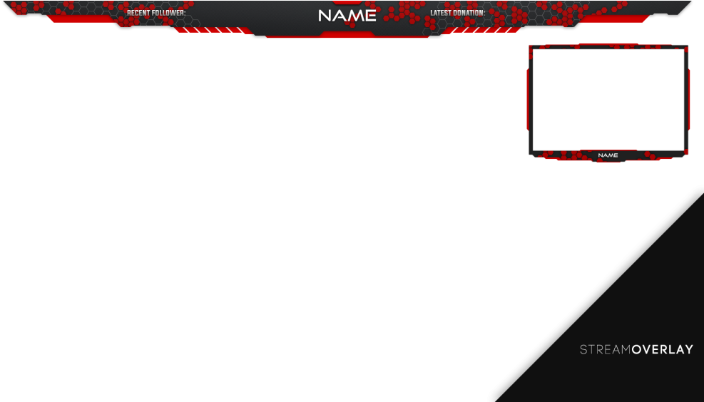 Dark Red Gamer Stream Overlay PNG Image