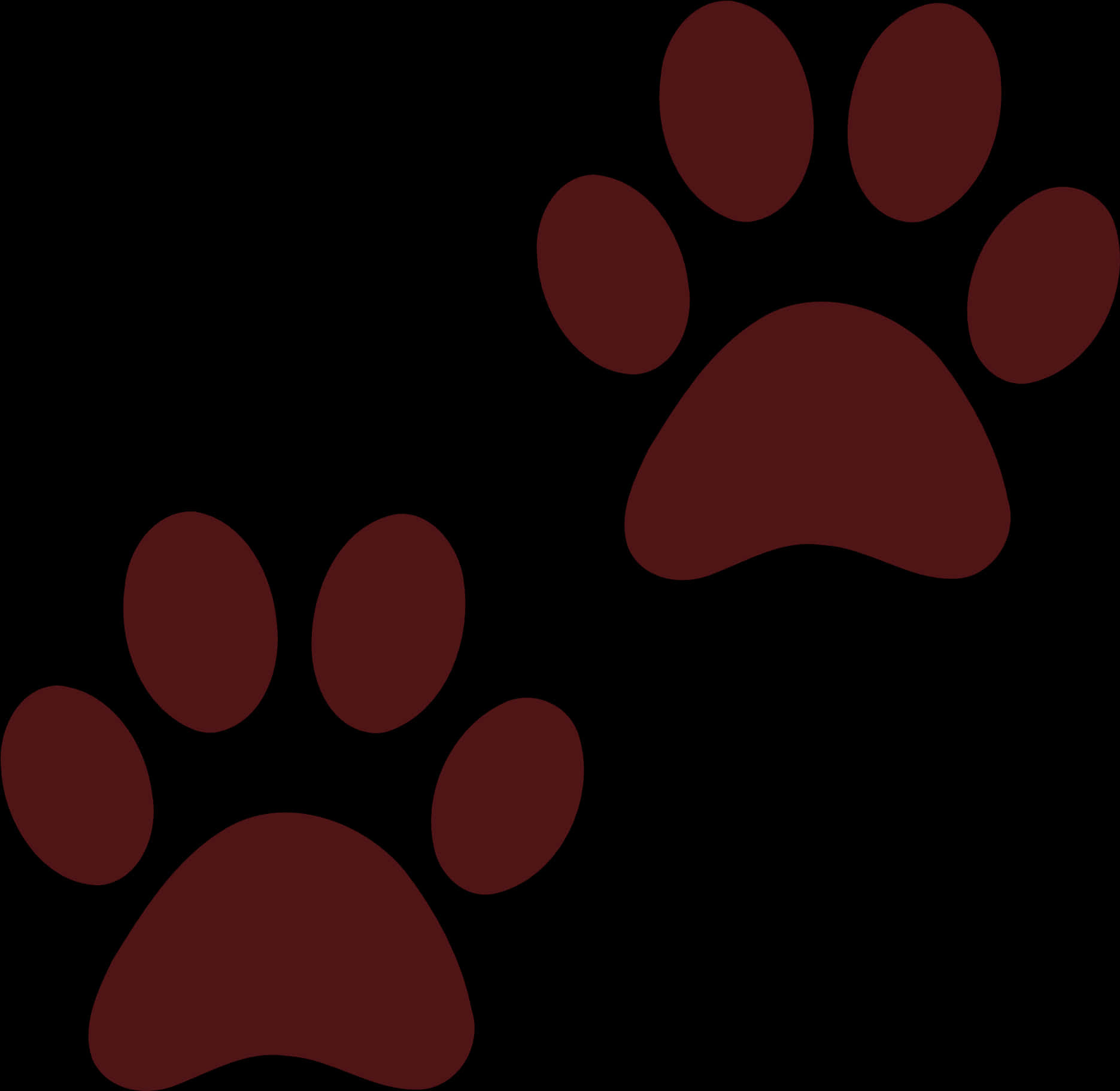 Dark Red Paw Prints PNG Image