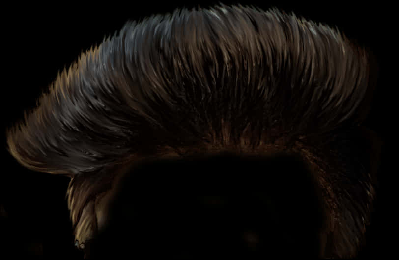 Dark Styled Pompadour Hairstyle PNG Image