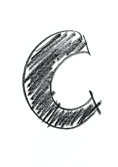 Dark Textured C Letter PNG Image