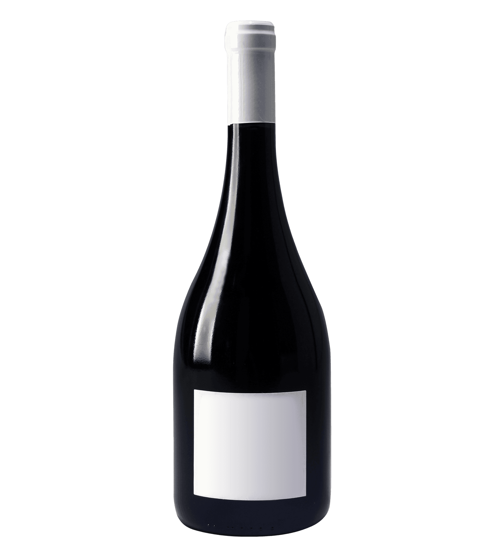 Dark Wine Bottle Blank Label PNG Image