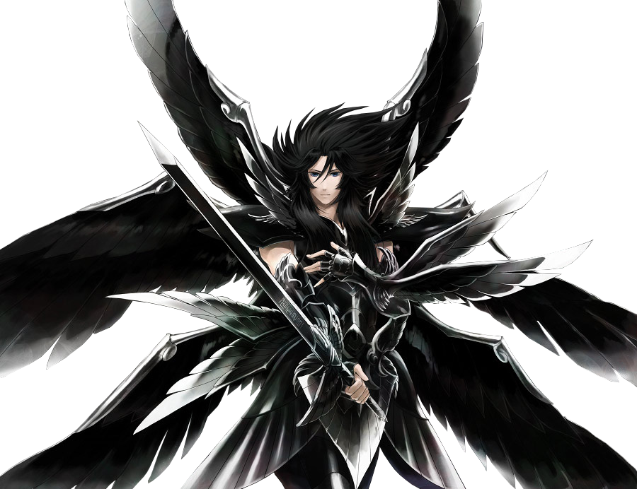 Dark Winged Anime Character PNG Image