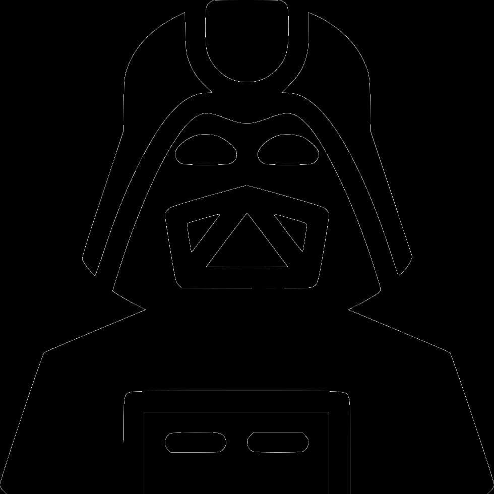 Darth Vader Outline Graphic PNG Image