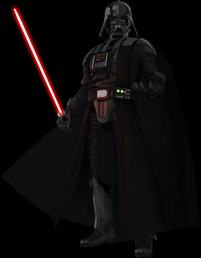 Darth Vader With Lightsaber PNG Image