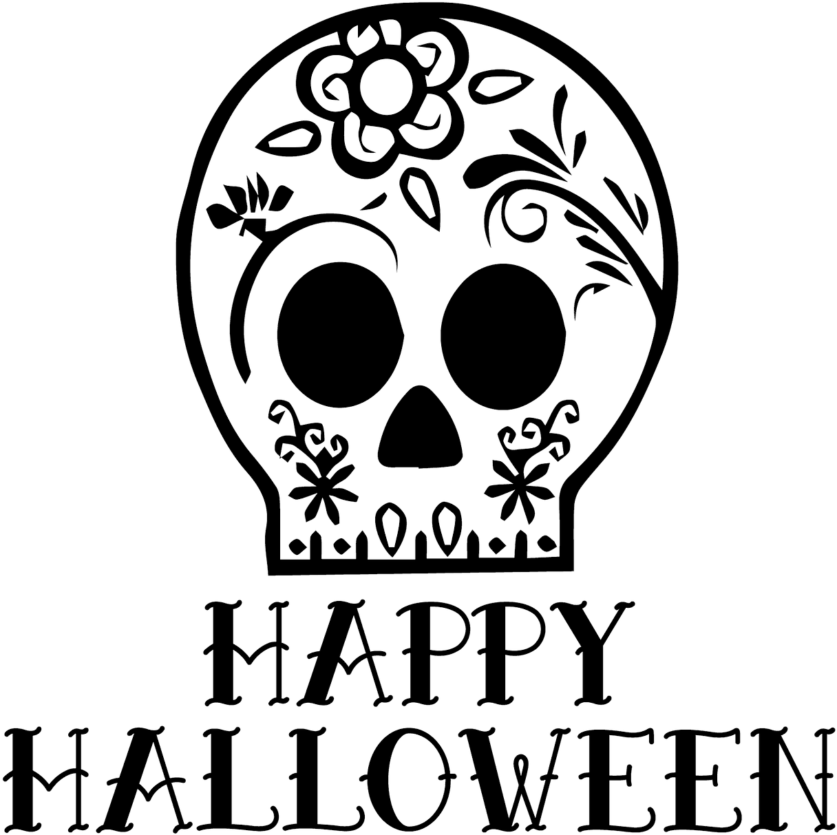 Dayofthe Dead Halloween Skull PNG Image