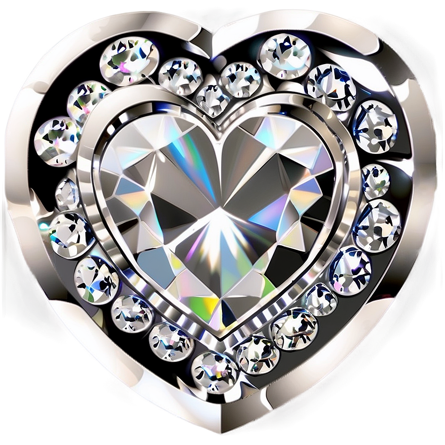 Dazzling Heart Diamond Art Png 15 PNG Image