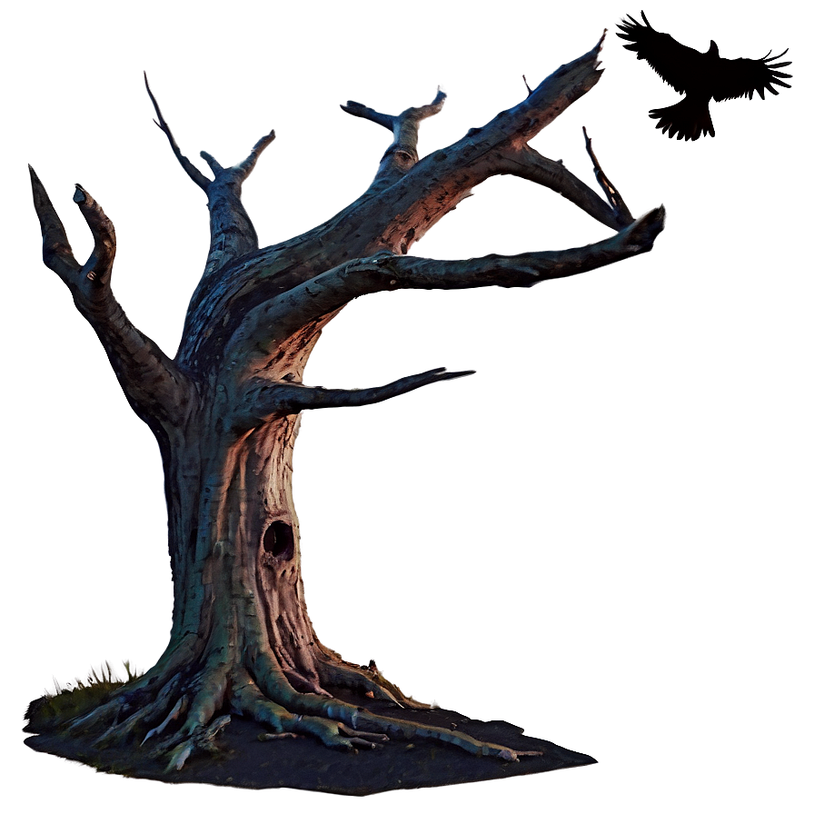 Dead Tree With Raven Png Knv25 PNG Image