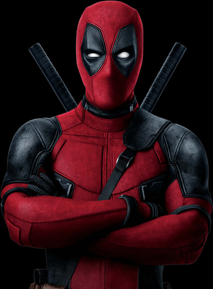 Deadpool Arms Crossed Portrait PNG Image