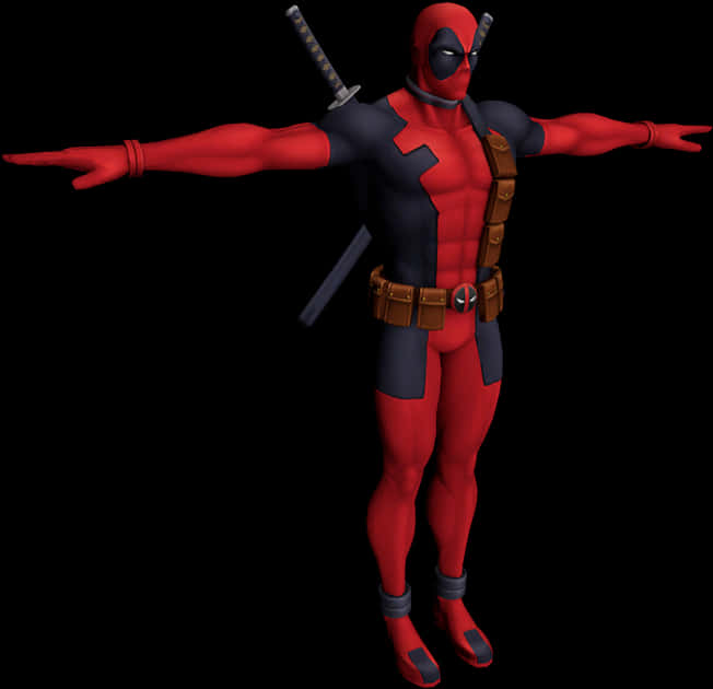 Deadpool Character Pose PNG Image