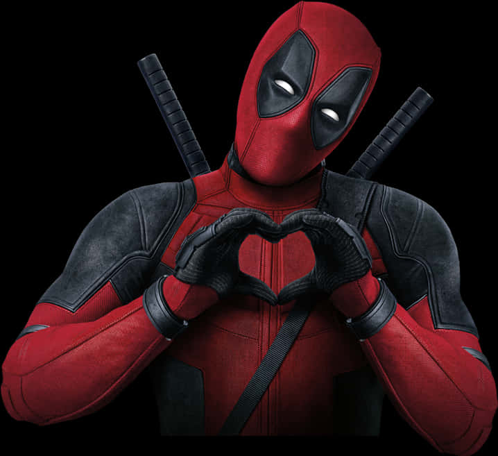 Deadpool Heart Gesture PNG Image