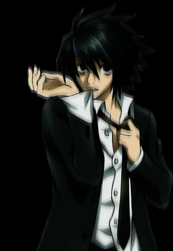 Death Note L Character Pose PNG Image