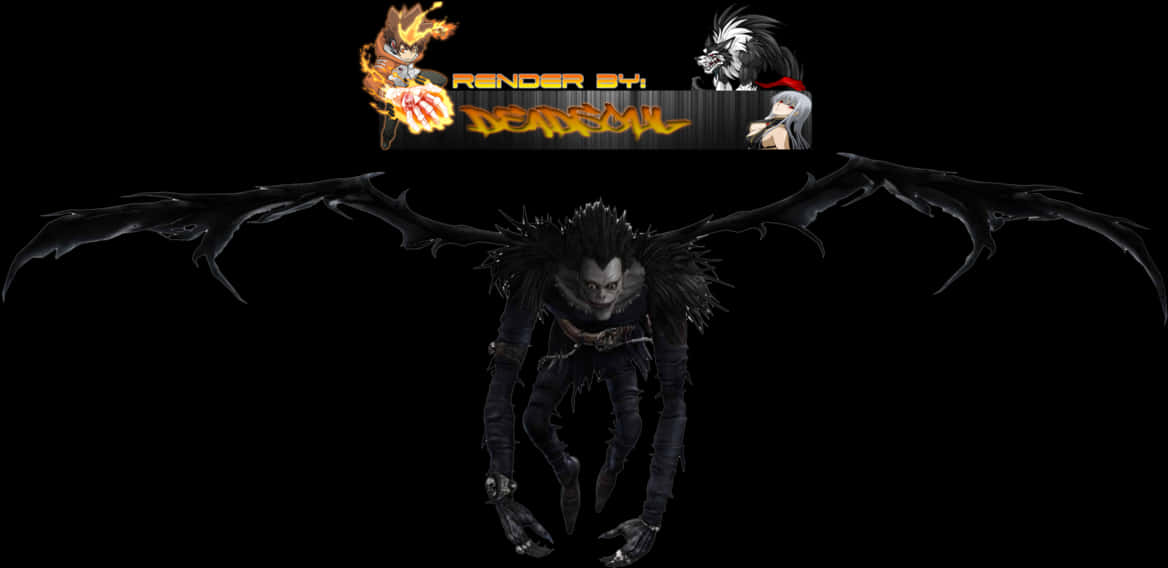 Death Note Ryuk Spread Wings PNG Image