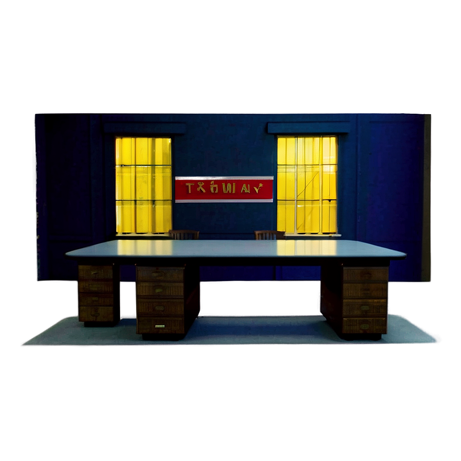 Debate Stage Empty Desk Night PNG Image