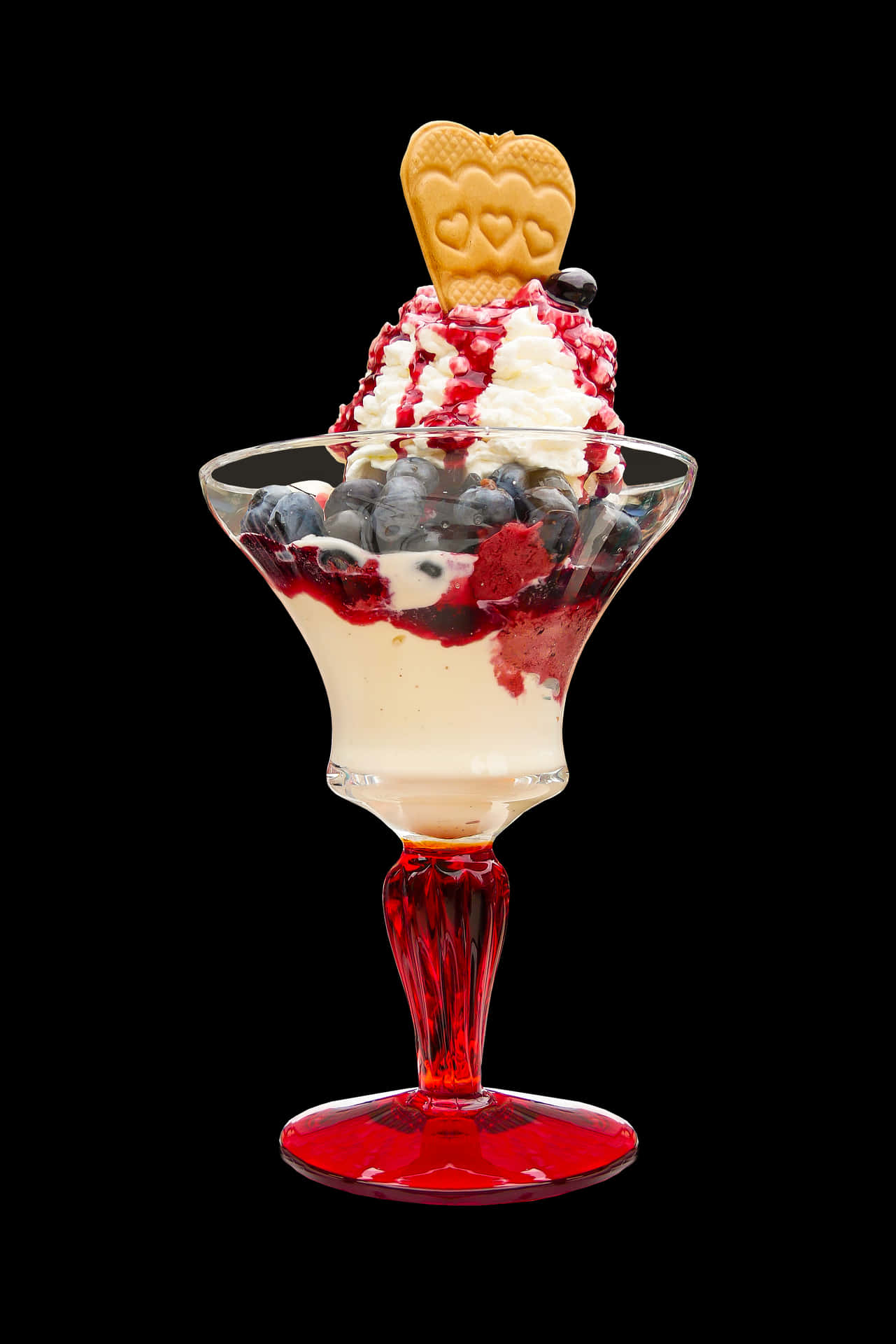 Decadent Berry Parfait Dessert PNG Image