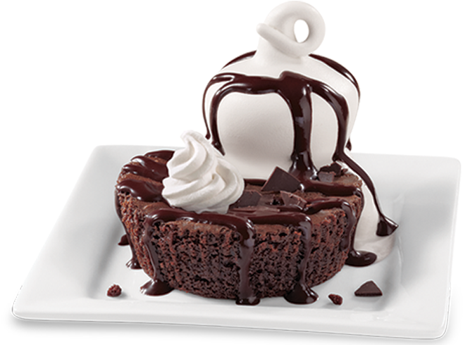 Decadent Chocolate Browniewith Ice Creamand Sauce PNG Image