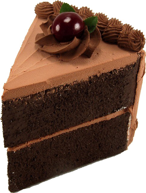 Decadent Chocolate Cake Slice PNG Image