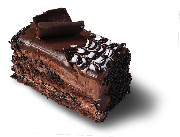 Decadent Chocolate Cake Slice PNG Image