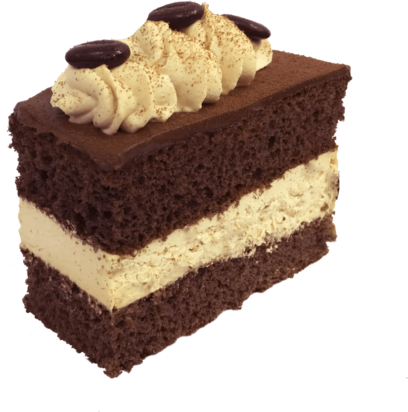 Decadent Chocolate Cake Slice PNG Image