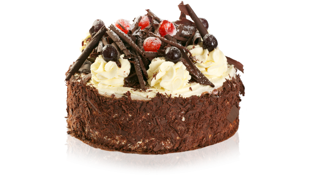 Decadent Chocolate Cakewith Berriesand Shavings PNG Image