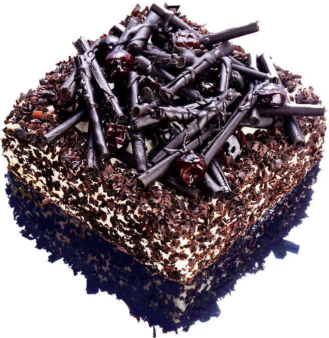 Decadent Chocolate Cakewith Cherries PNG Image