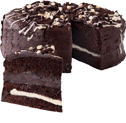 Decadent Layered Chocolate Cake PNG Image