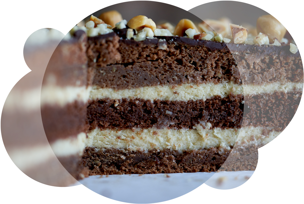 Decadent Layered Chocolate Cake PNG Image