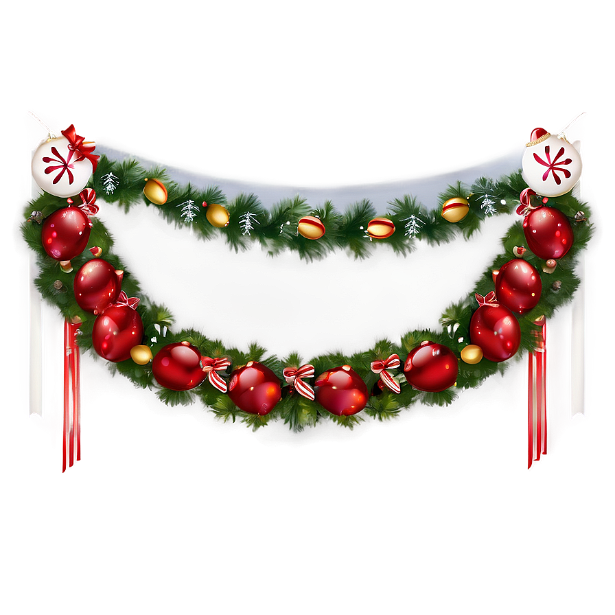 December Holiday Garland Png 06202024 PNG Image