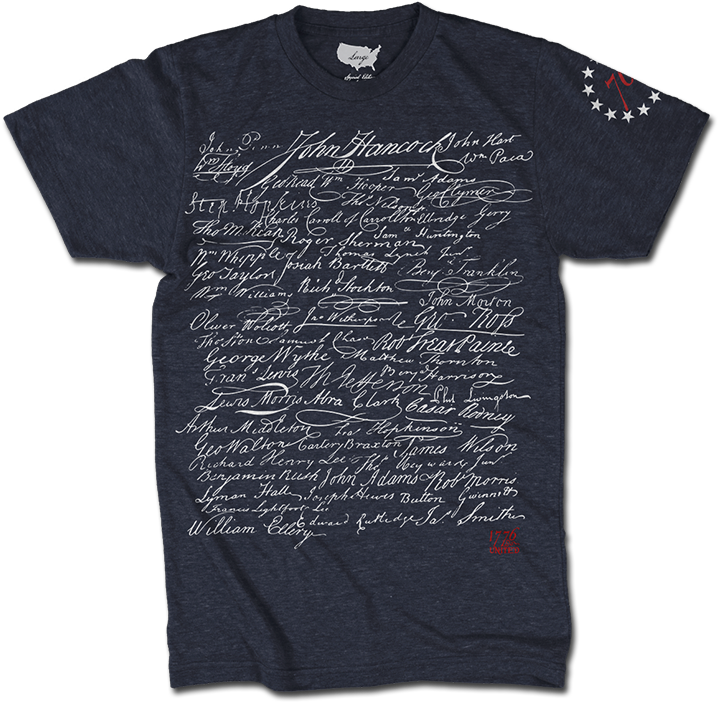 Declaration Signatures T Shirt1776 PNG Image