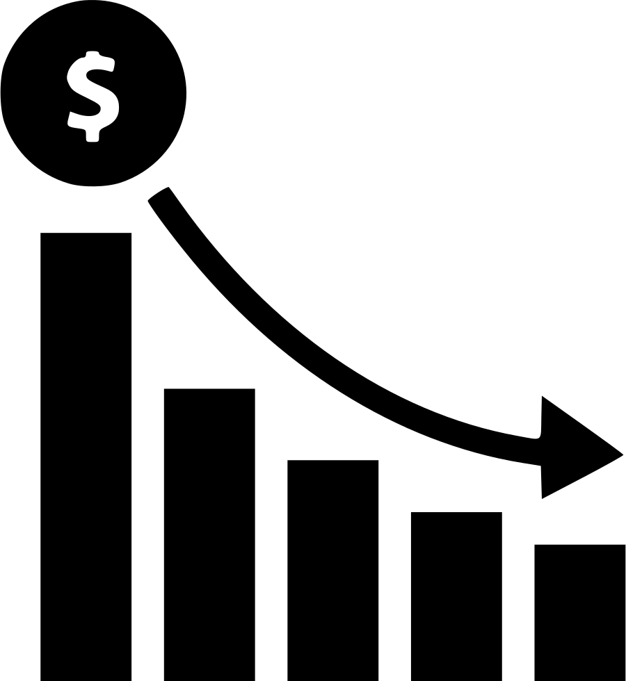 Declining Revenue Graph PNG Image