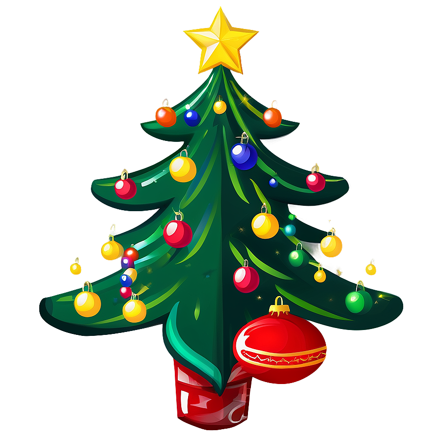 Decorated Cartoon Christmas Tree Png Daw PNG Image