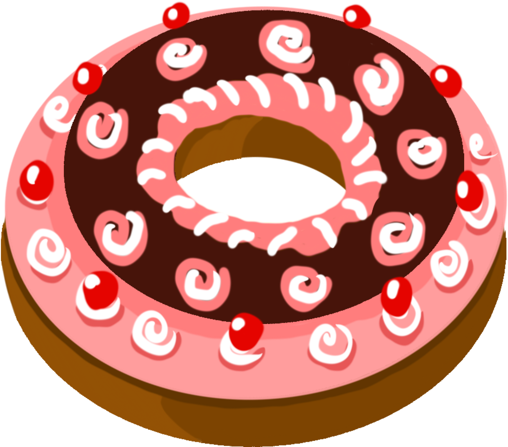 Decorated Chocolate Donut Illustration PNG Image