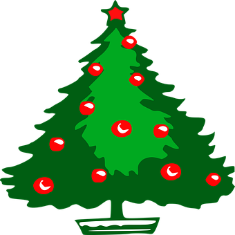 Decorated Christmas Tree Clipart PNG Image